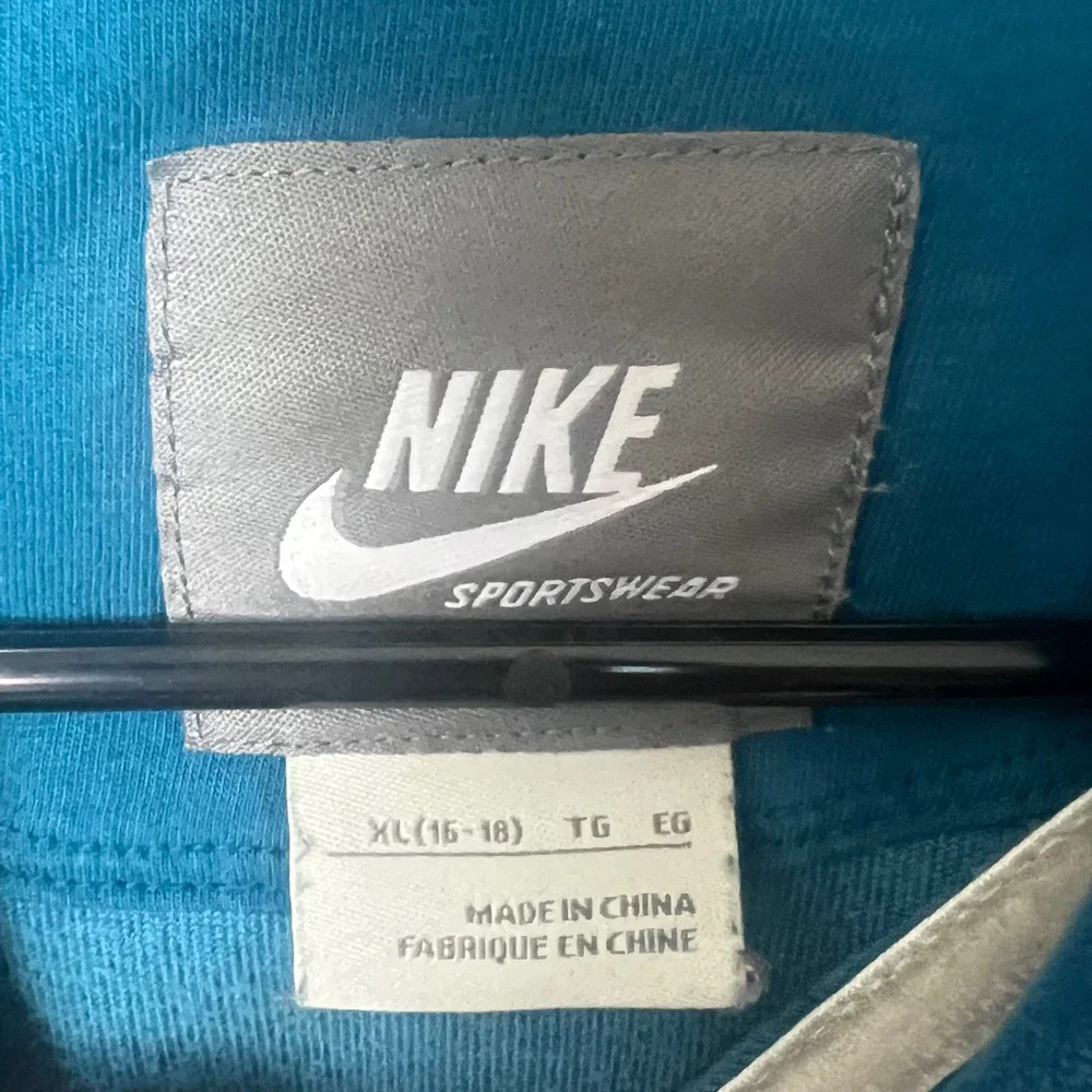 Nike Womens Velour Zip Hoodie Blue XL‎ Y2K Athleisure Casual Streetwear